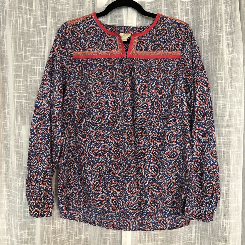 J. Crew Paisley Print Top - Picture 1 of 5
